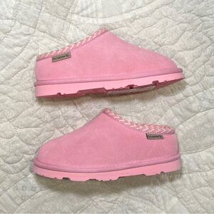 BearPaw Pink Suede girls slippers
